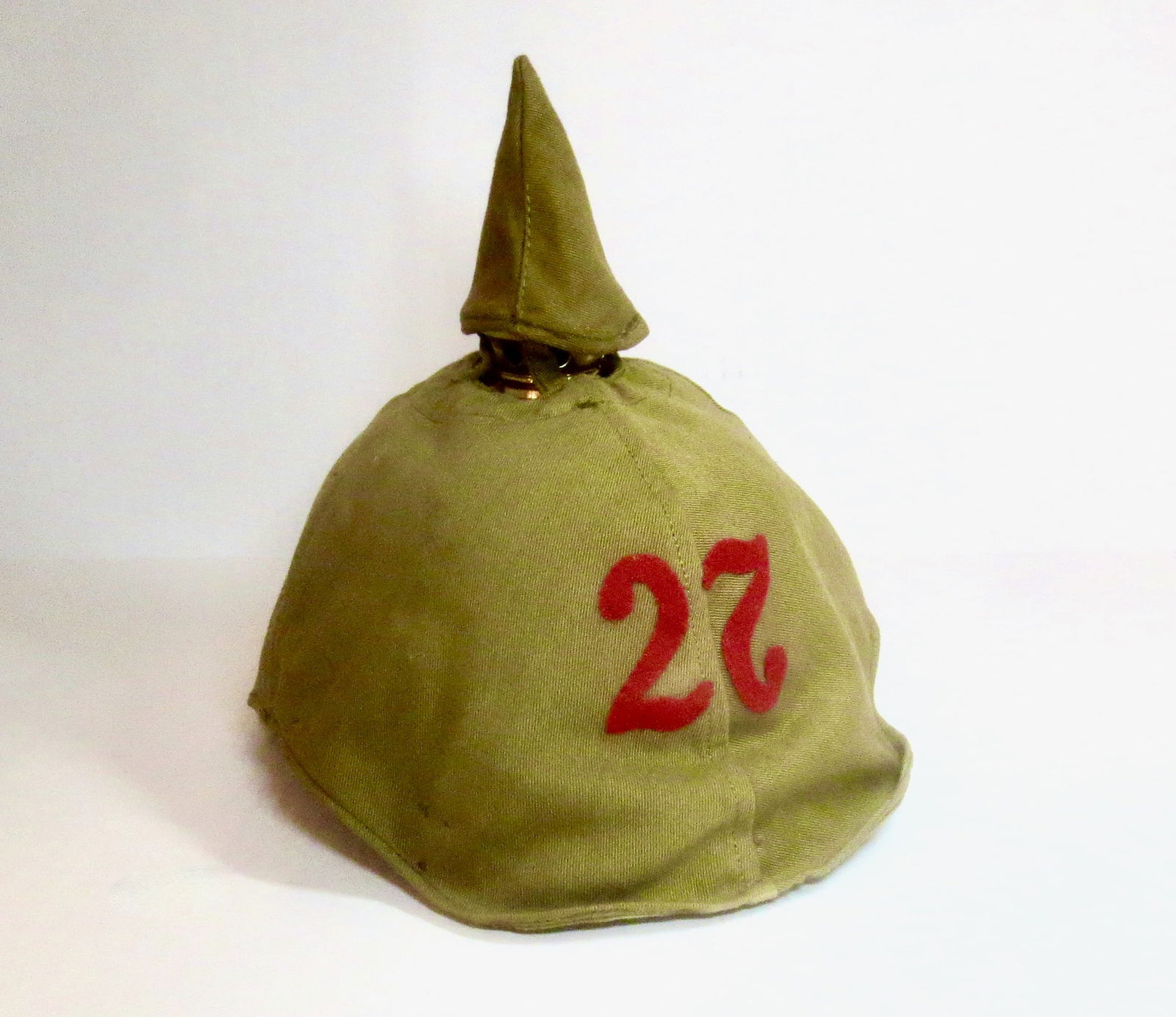Spiked Military Helmet, Canvas Numbered Covering (1 of 2)