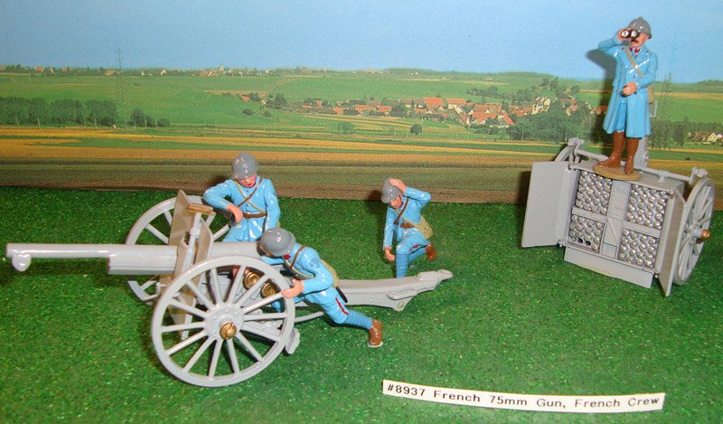 Britains Set # 8937 French 75 MM/ French Crew: with original box. 6 pieces.