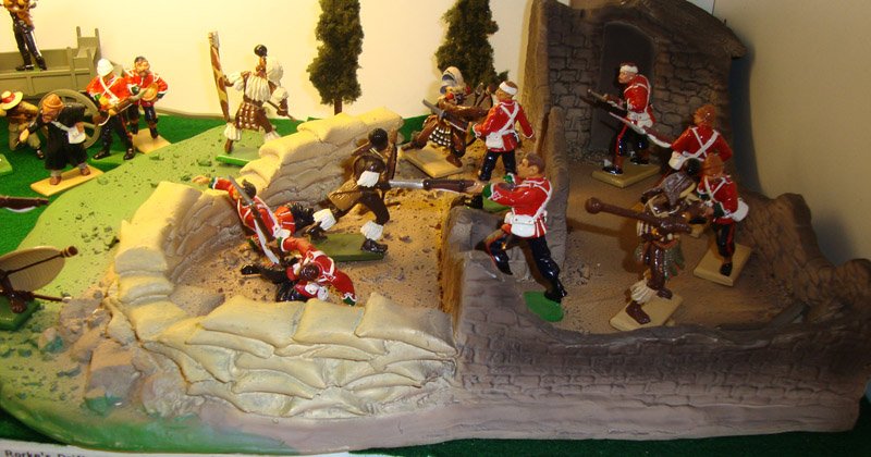 Britains Set # 143 Rourkes Drift Hospital Diorama: with original box. 13 pieces.