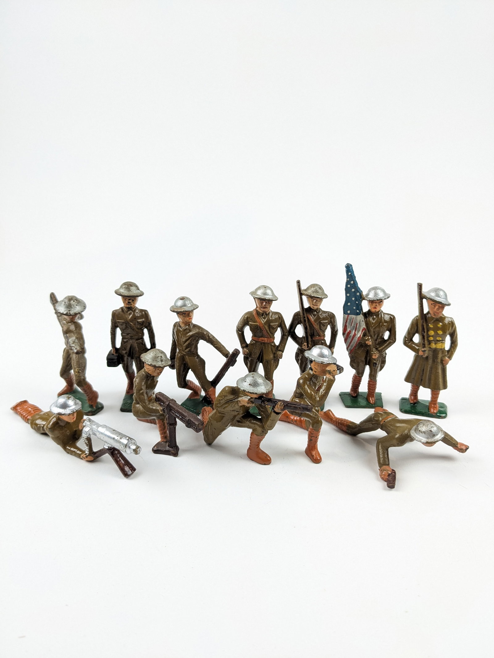 Grey Iron WWI Action Poses: 11 Pieces Condition Very Good-Excellent No Box