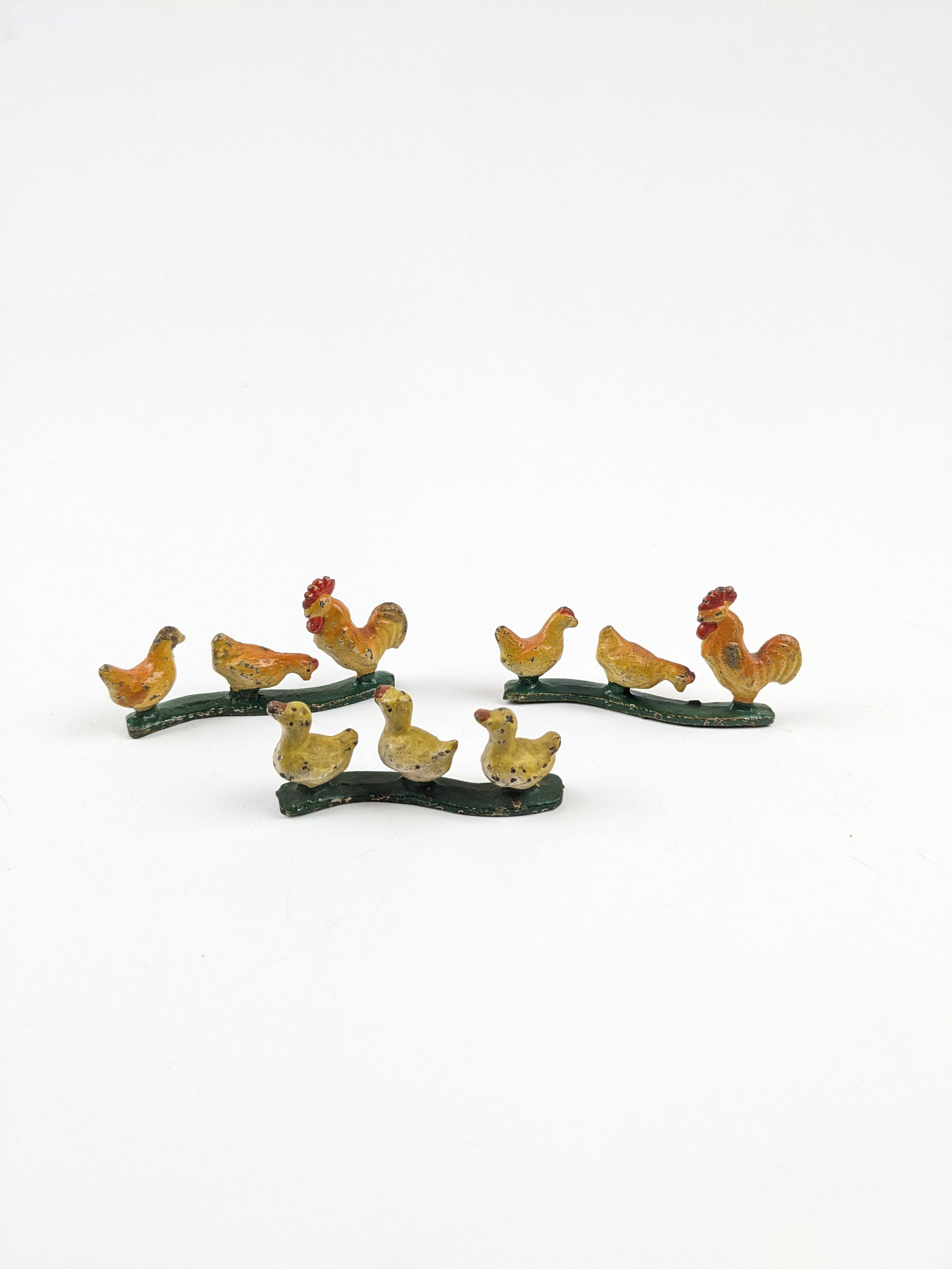 Grey Iron Ducks & Chickens Hard To Find: 3 Pieces Condition Very Good No Box