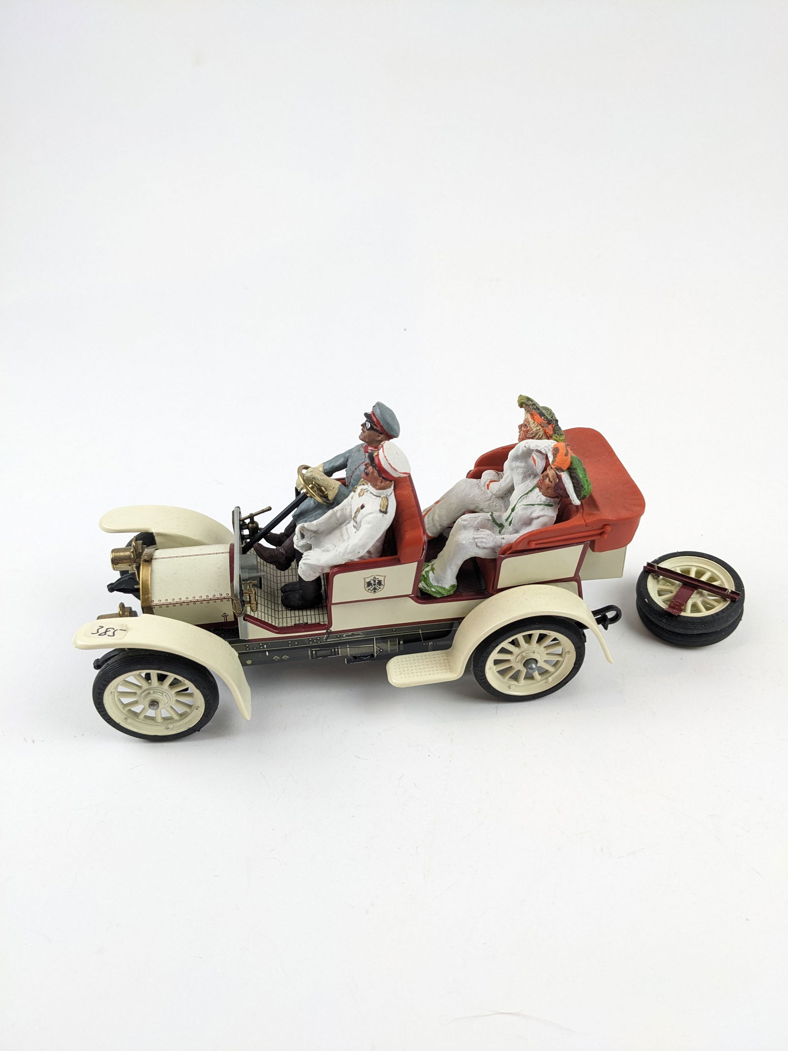 Schuco Mercedes #1229 Early Open Tourer: 6 Pieces Condition Very Good (Spare Loose) No Box