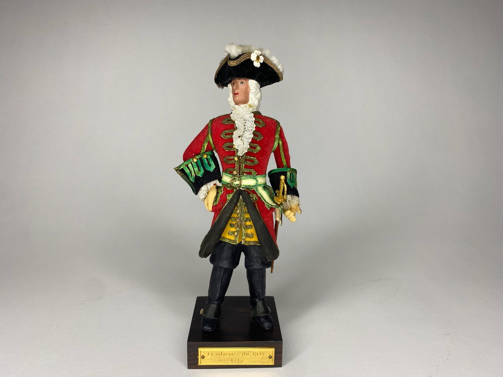 Riffet Gendarmes du Roy 1745: Paris, France. Circa 1960. Signed on base. 7 3/4 inches high. Condition near mint with original box.