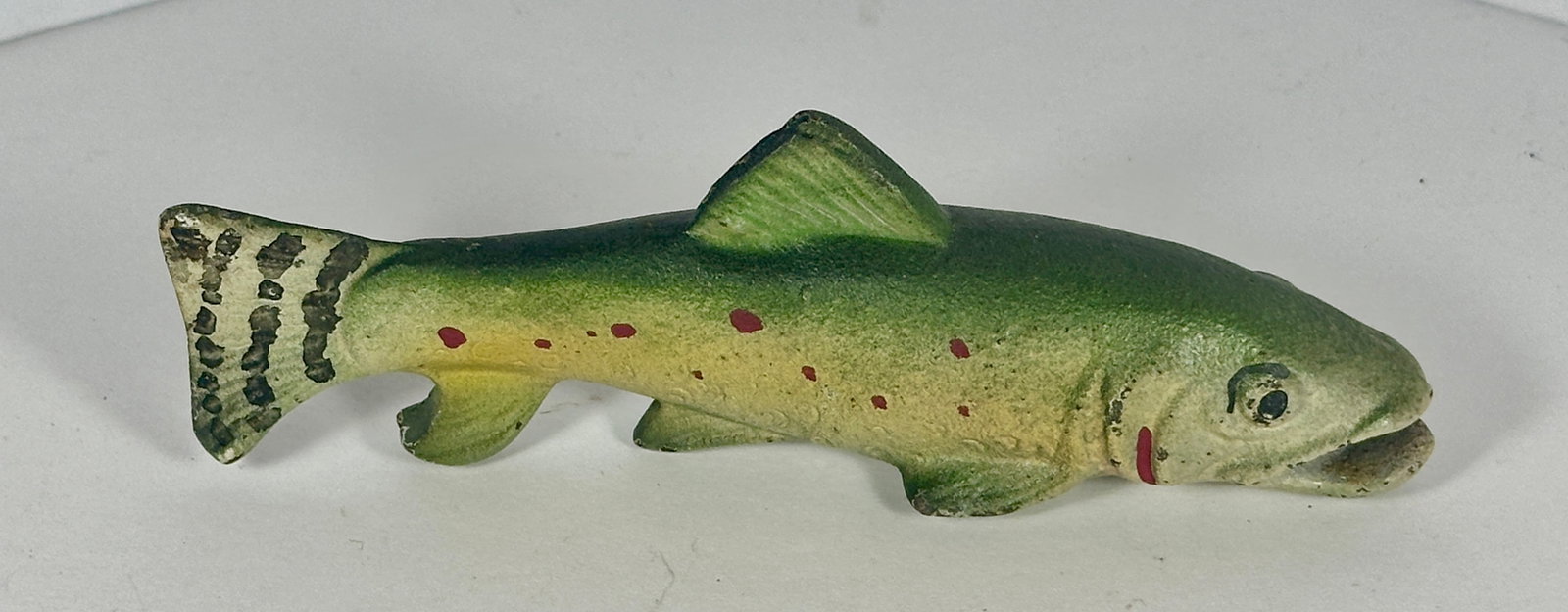 Trout Cast Iron Bottle Opener: Wilton Products, PA. 4-7/8"L. c.1947. Catalog No. F159
