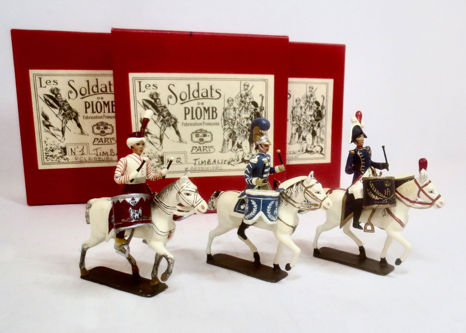 Mignot Napoleonic Timbaliers: 3 pieces. Excellent condition. Boxes excellent.