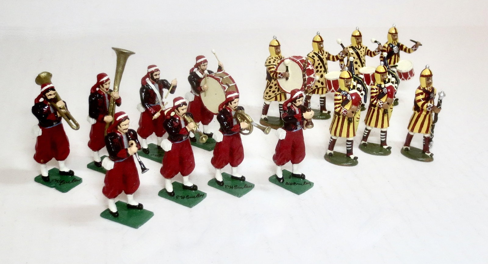 Ed Burley Zouave Marching Band: With Dorset Arabian Marching Band. 15 pieces. Mint to near mint condition. Unboxed.