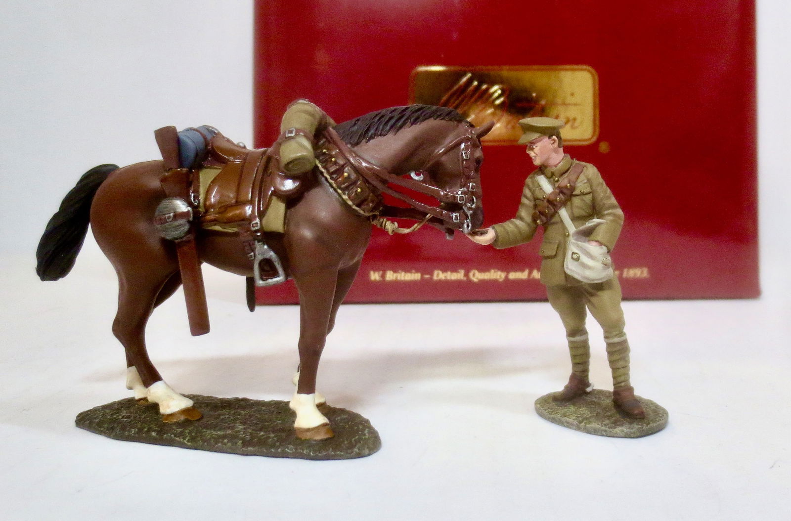 Britains #23063 British Lancer Feeding Horse (1 of 1)
