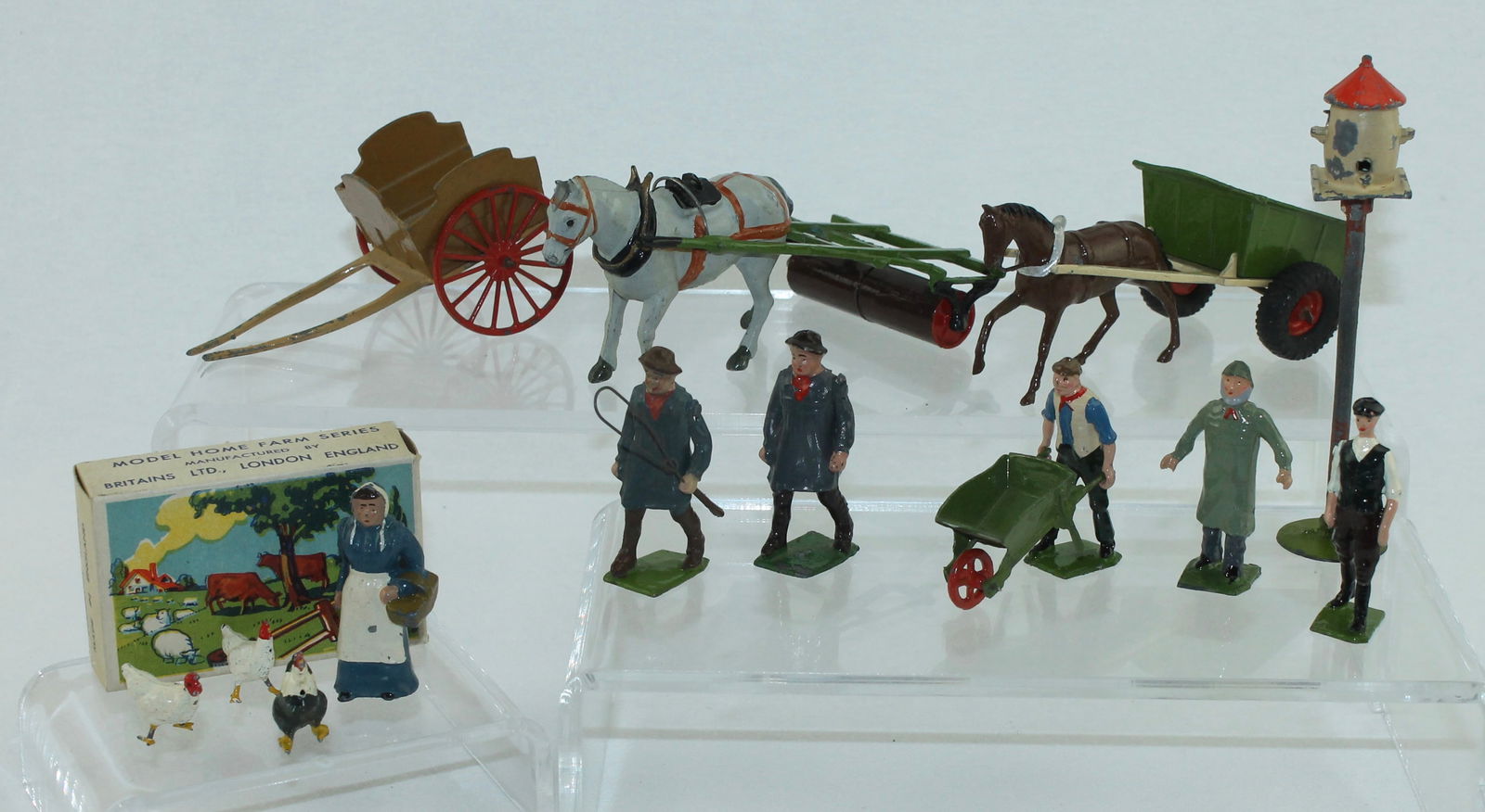 Britains Lot of Horse Drawn Farm Cart and Roller (1 of 1)