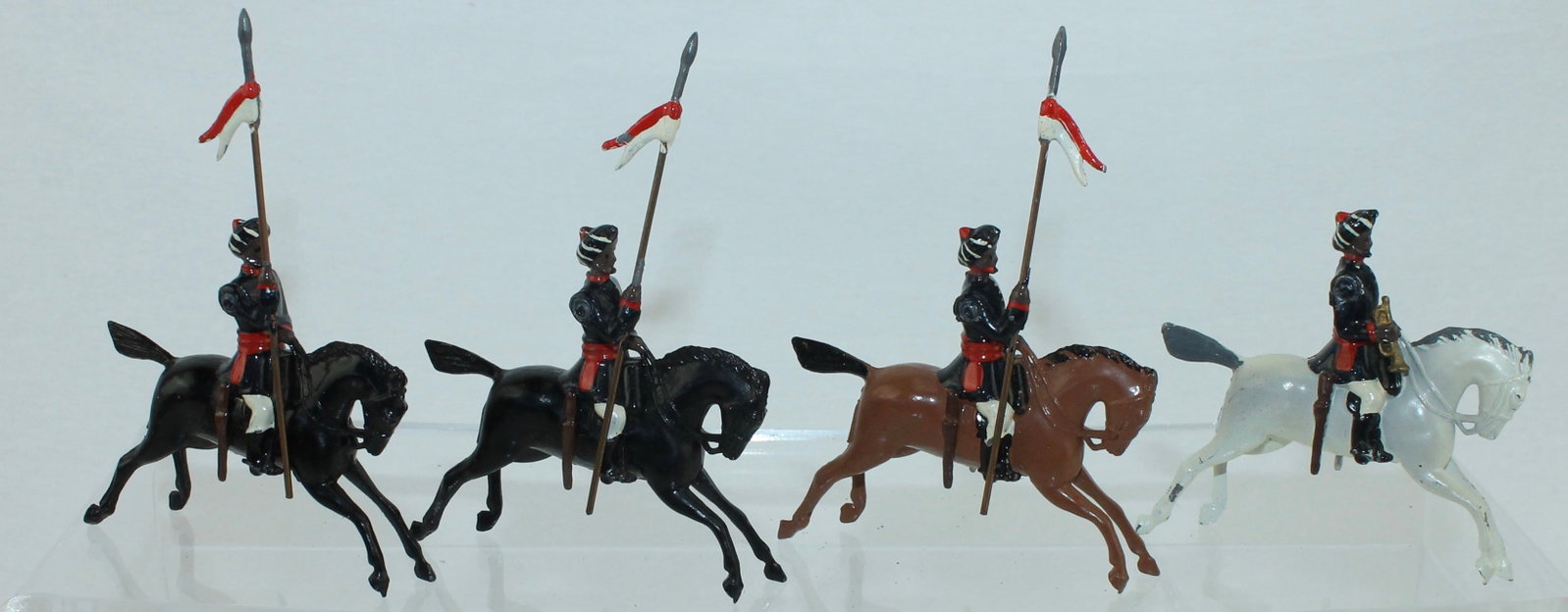 Britains From Set 66 Duke of Connaughts Lancers: 13th Duke of Connaught's Own Lancers. 4 Pieces. Condition Excellent. One Lance Arm Loose. No Box.