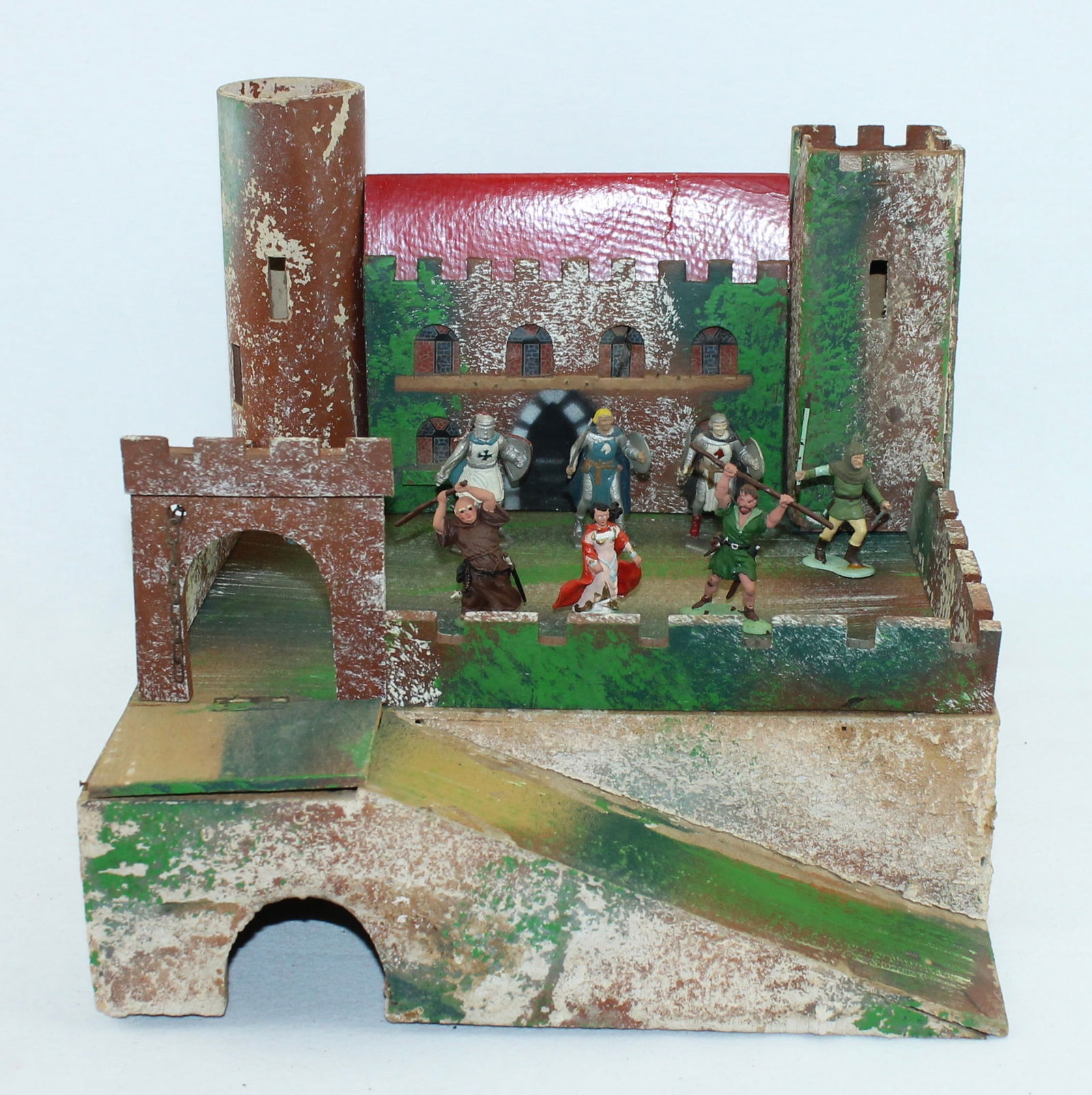 German Made Wood Castle with Plastic Knights (1 of 3)