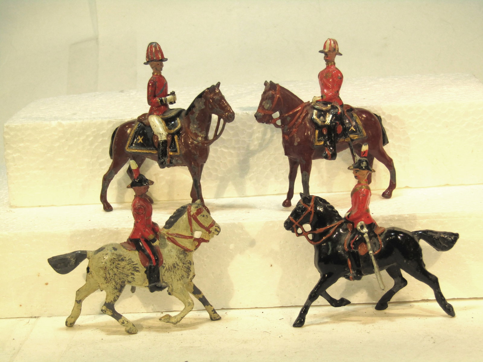 Britains No 201 Officers of the General Staff: Britains Ltd. # 201. Officers of the General Staff, review Order. Pre war 4 figures as issued. Some paint chipping. Condition Good. Unboxed.