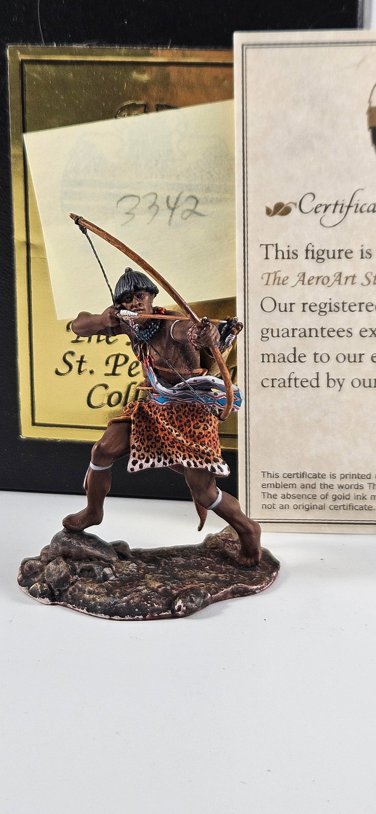 AeroArt St. Petersburg Kush Archer Prototype: AeroArt Military Miniatures - The St. Petersburg Collection #3342 - Kush Archer on decorative base Prototype. RARE. Excellent, Boxed, 1 piece.