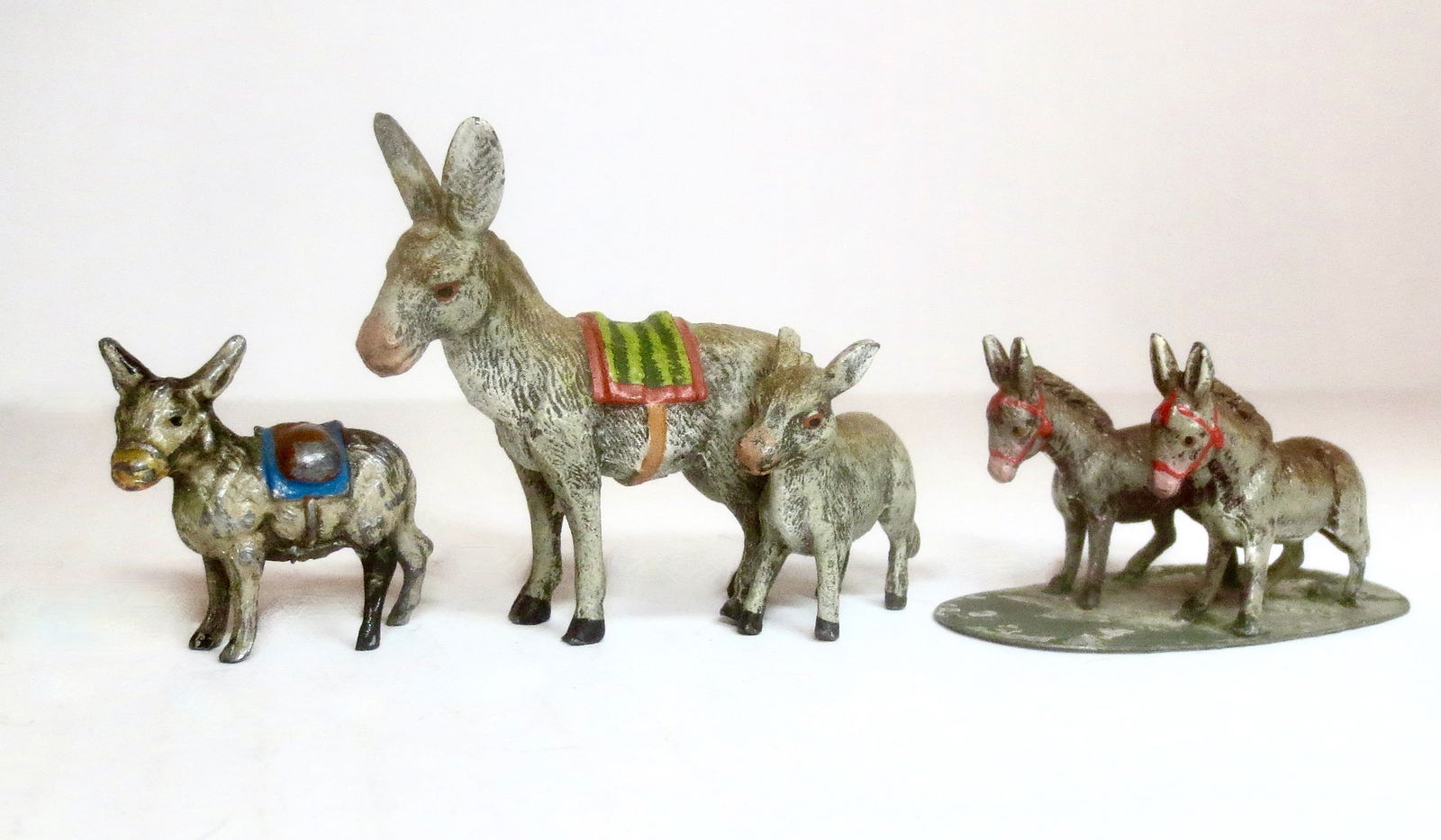 Collection of Heyde or Similar Donkeys: 30mm-40mm scale. 3 pieces. Excellent to good condition.