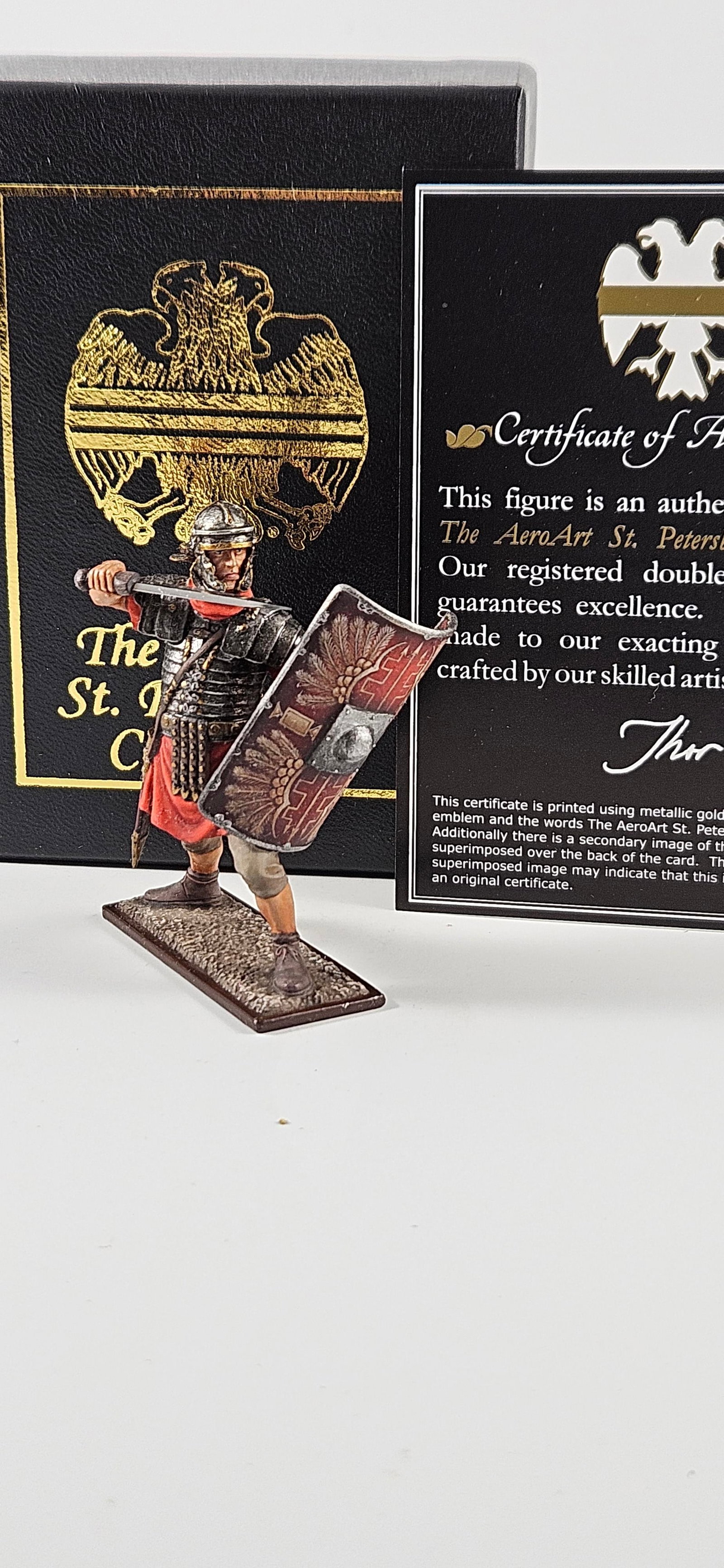 AeroArt St. Petersburg Roman in Battle: AeroArt Military Miniatures - The St. Petersburg Collection #PB 208 - Roman in Battle with Sword & Shield. Excellent, Boxed, 1 piece.