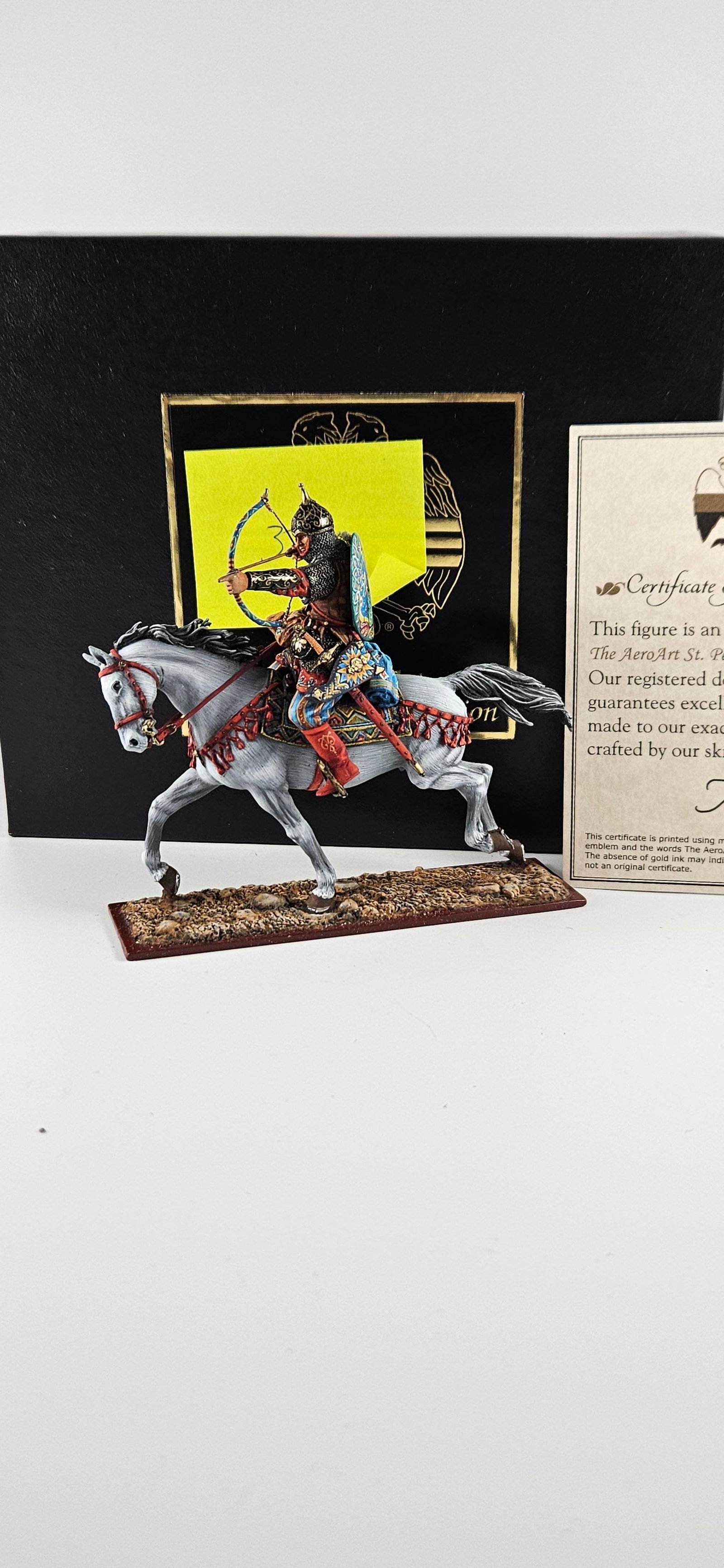 AeroArt St. Petersburg Mounted Russian Noble: AeroArt Military Miniatures - The St. Petersburg Collection #3780 - Mounted Russian Noble Firing Bow. Excellent, Boxed, 1 piece.