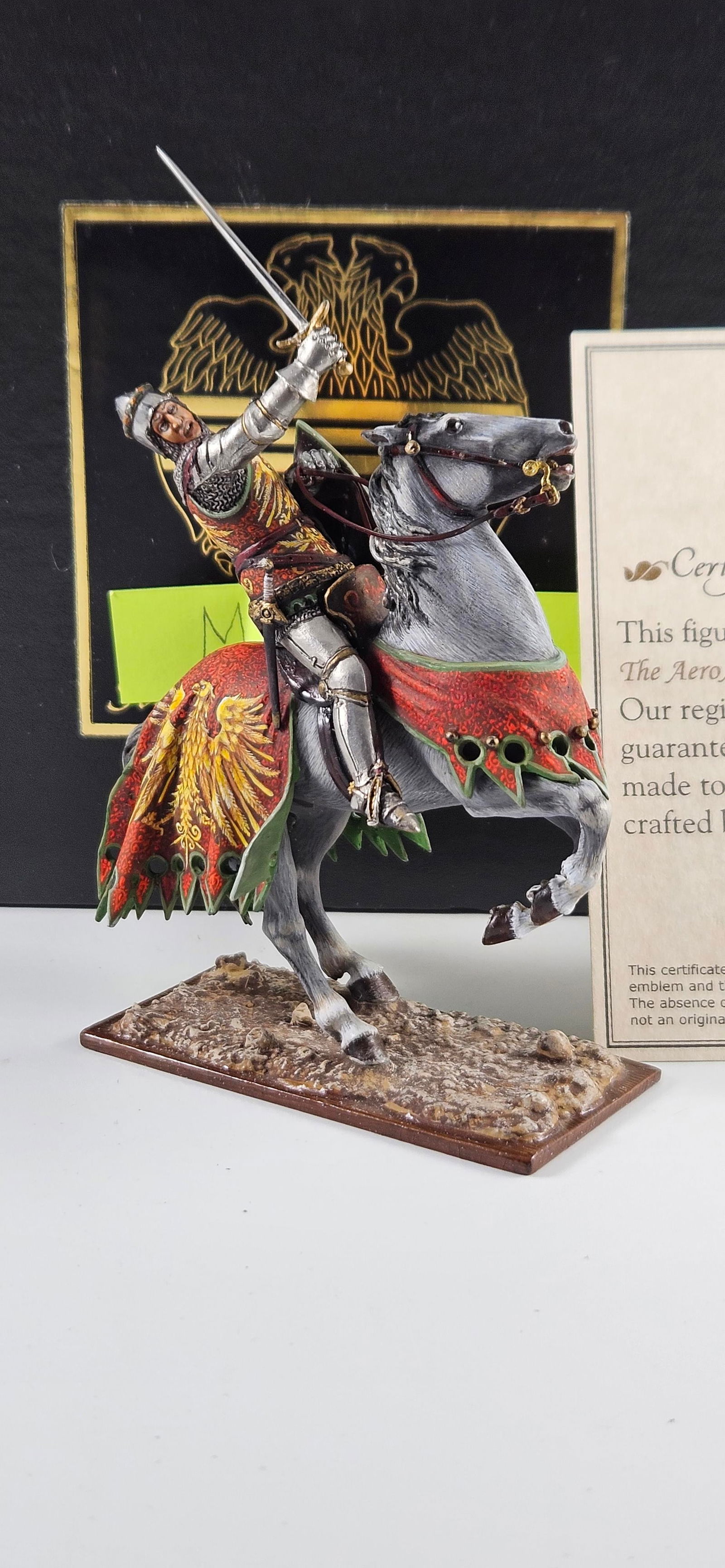 AeroArt St. Petersburg 14th C Knight Rearing Horse: AeroArt Military Miniatures - The St. Petersburg Collection #ME 16 - 14th Century Knight on Rearing Horse. Excellent Boxed. 1 piece.