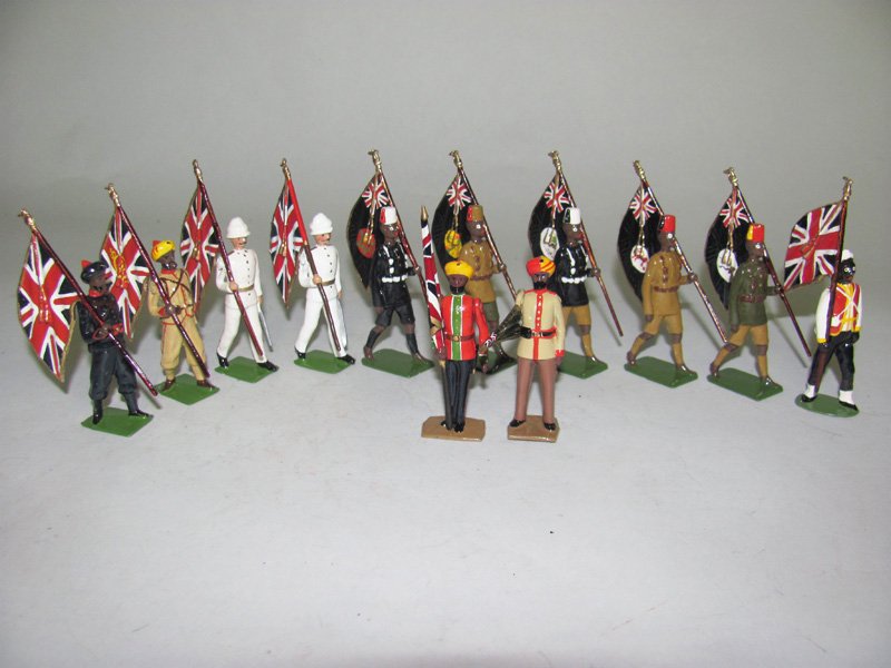 Neil Rhodes Britains Custom Paint: Colonial Standards of the Commonwealth - Custom figures featured in the Old Toy Soldier Newsletter Winter issue 2005 representing sets the Wm Britains Company should have produced from the collection 