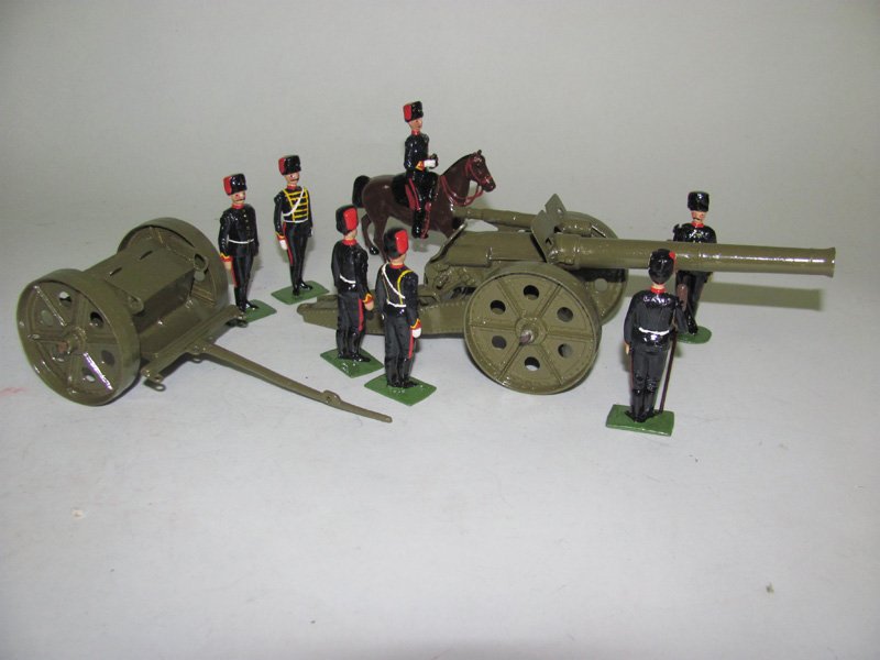 Neil Rhodes Britains Custom Paint: 4.7 Gun & Limber with Hussar Crew and Officer Custom figures featured in the Old Toy Soldier Newsletter Winter issue 2005 representing sets the Wm Britains Company should have produced from the collec