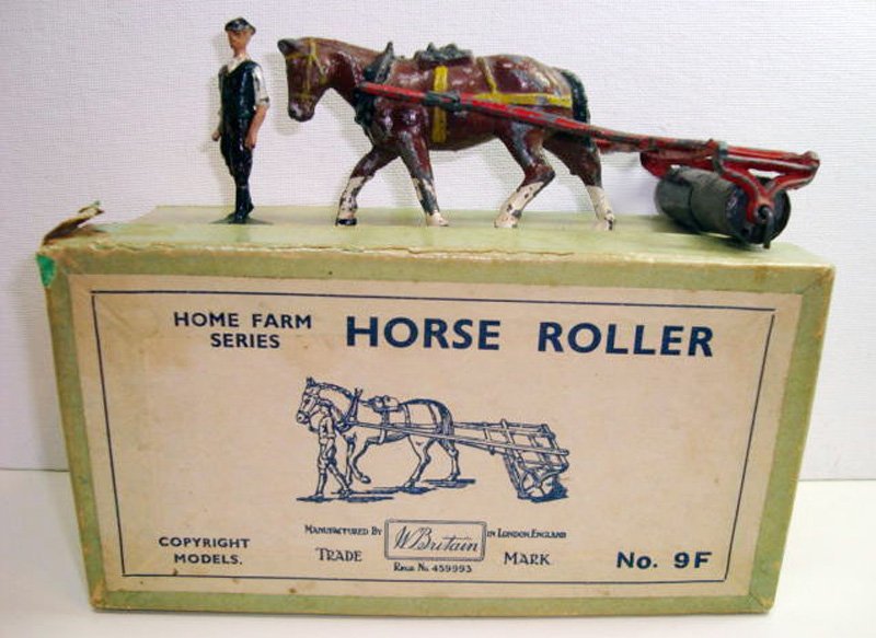 Britains Set # 9F Farm Roller & Stable Box: with Original Illustrated Box. Pre War