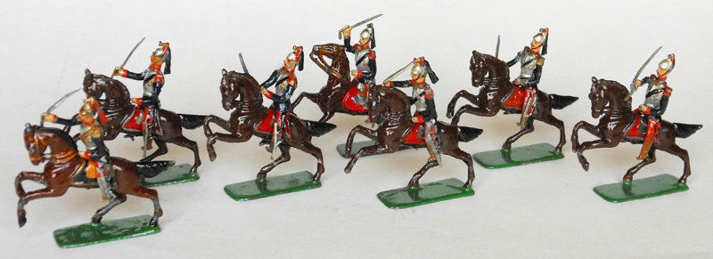 Heyde Cuirassiers on Prancing Horses: Pre War 7 Pieces. Unboxed.