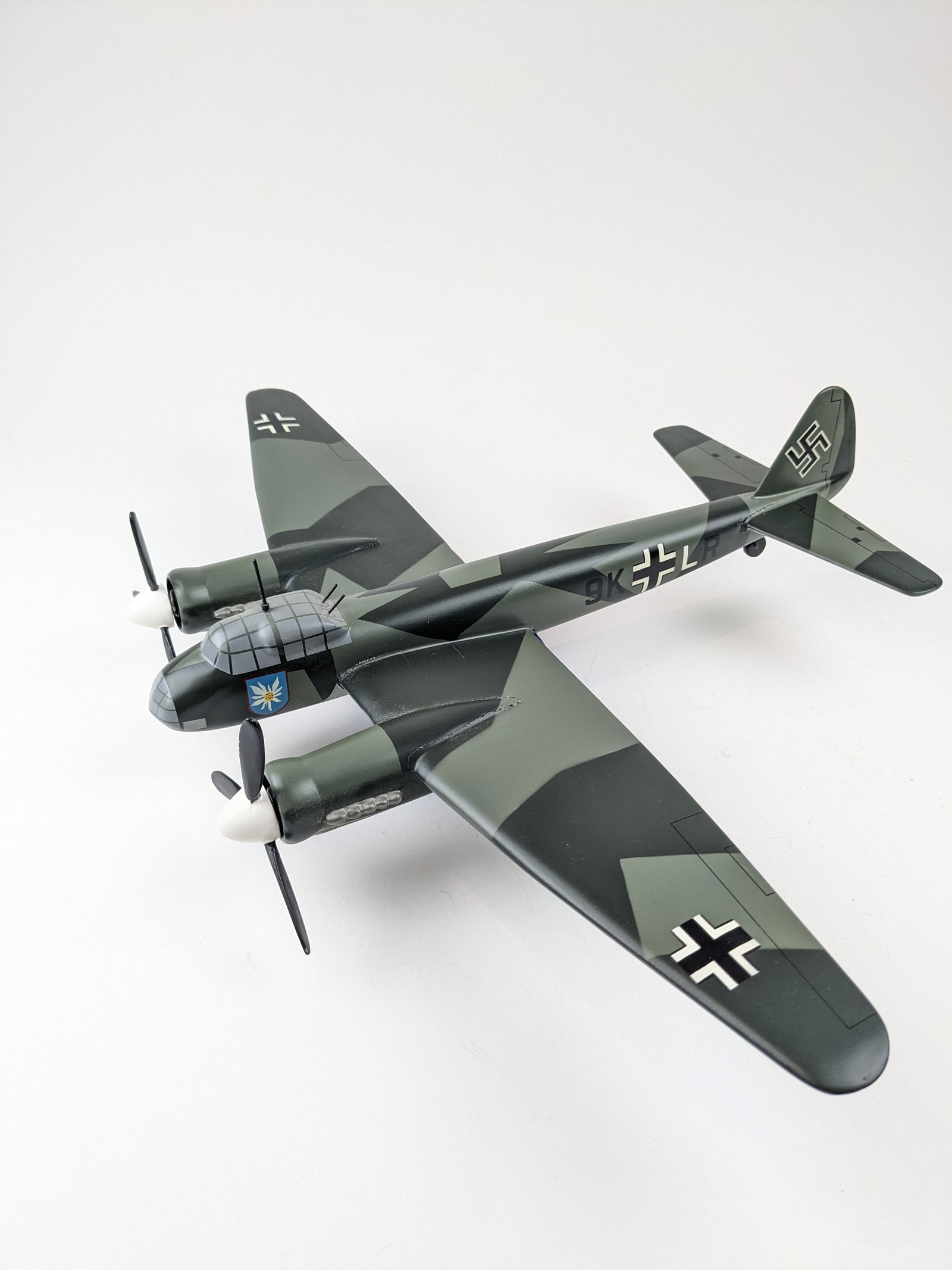 King&Country Wood German Bomber 16x22: 1 Piece. Condition Excellent, 1 prop loose. Unboxed. Missing Stand.