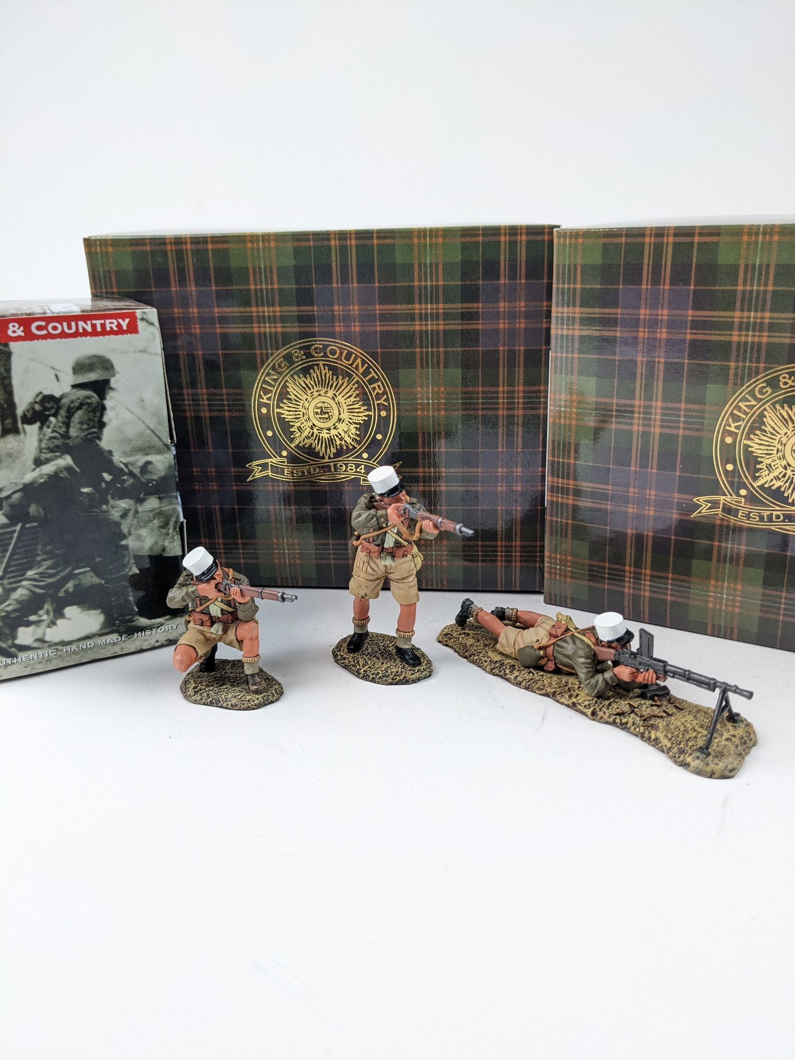 King&Country EA 53,54,55 Legion Firing: 3 Pieces. Condition Excellent. Boxes Very Good.