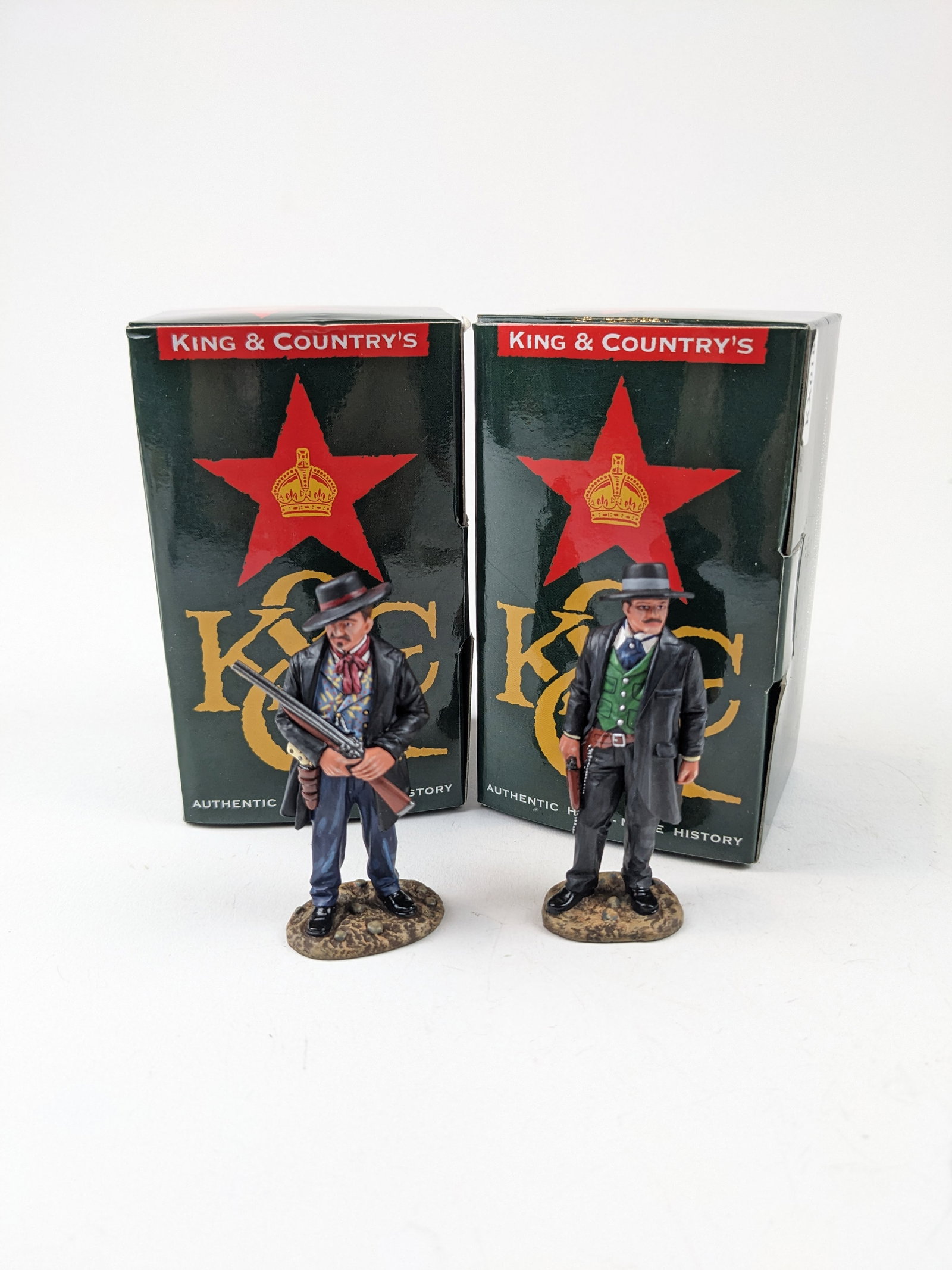 King&Country KXO 17,18 Doc Holiday & Wyatt Earp: 2 Pieces. Condition Excellent. Boxes Very Good.