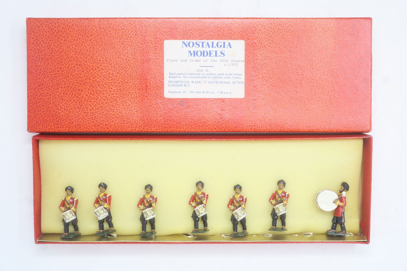 Nostalgia set #306 38th Dogras Pipes: and Drums (1905), 7 drummers, Box A; Excellent