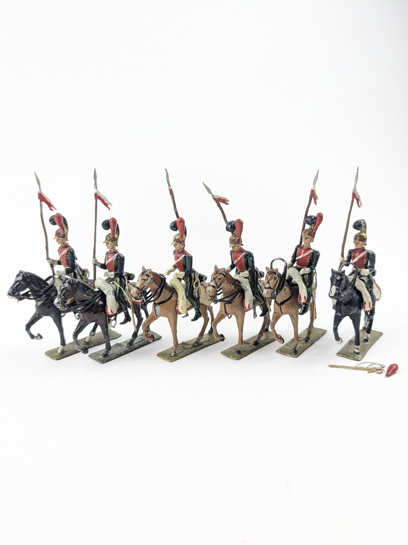 Lucotte 1st Reg't Cheval Lancers Early: Napoleonic. 6 Pieces Condition Good-Very Good (Plume & Sword Off 1 Figure)) Unboxed