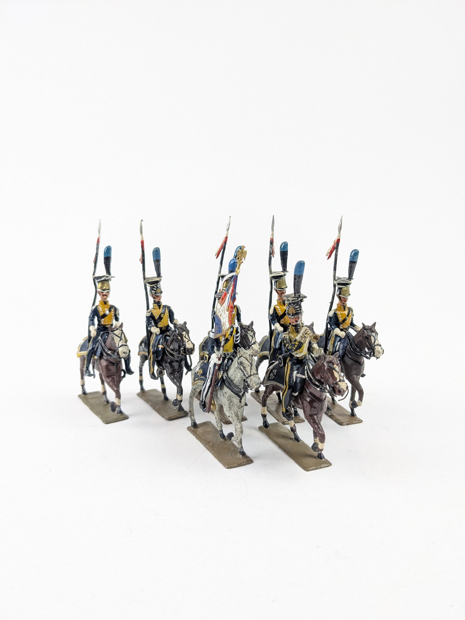 Lucotte Lancers Of Vistula with Flagbearer: Napoleonic. 7 Pieces Condition Very Good Unboxed