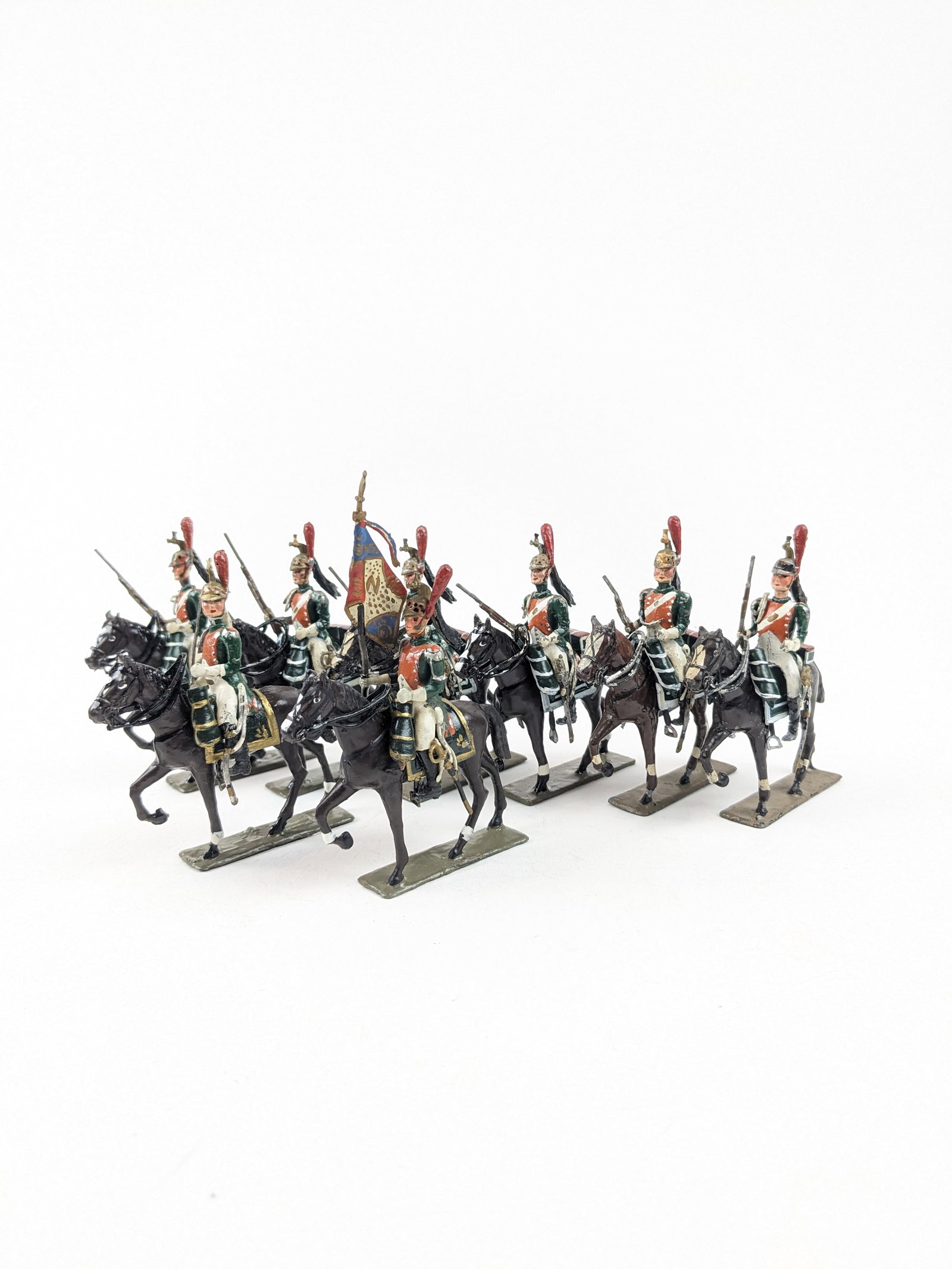 Lucotte 10th Dragons De Ligne with Flagbearer: Napoleonic. 8 Pieces Condition Very Good-Excellent Unboxed