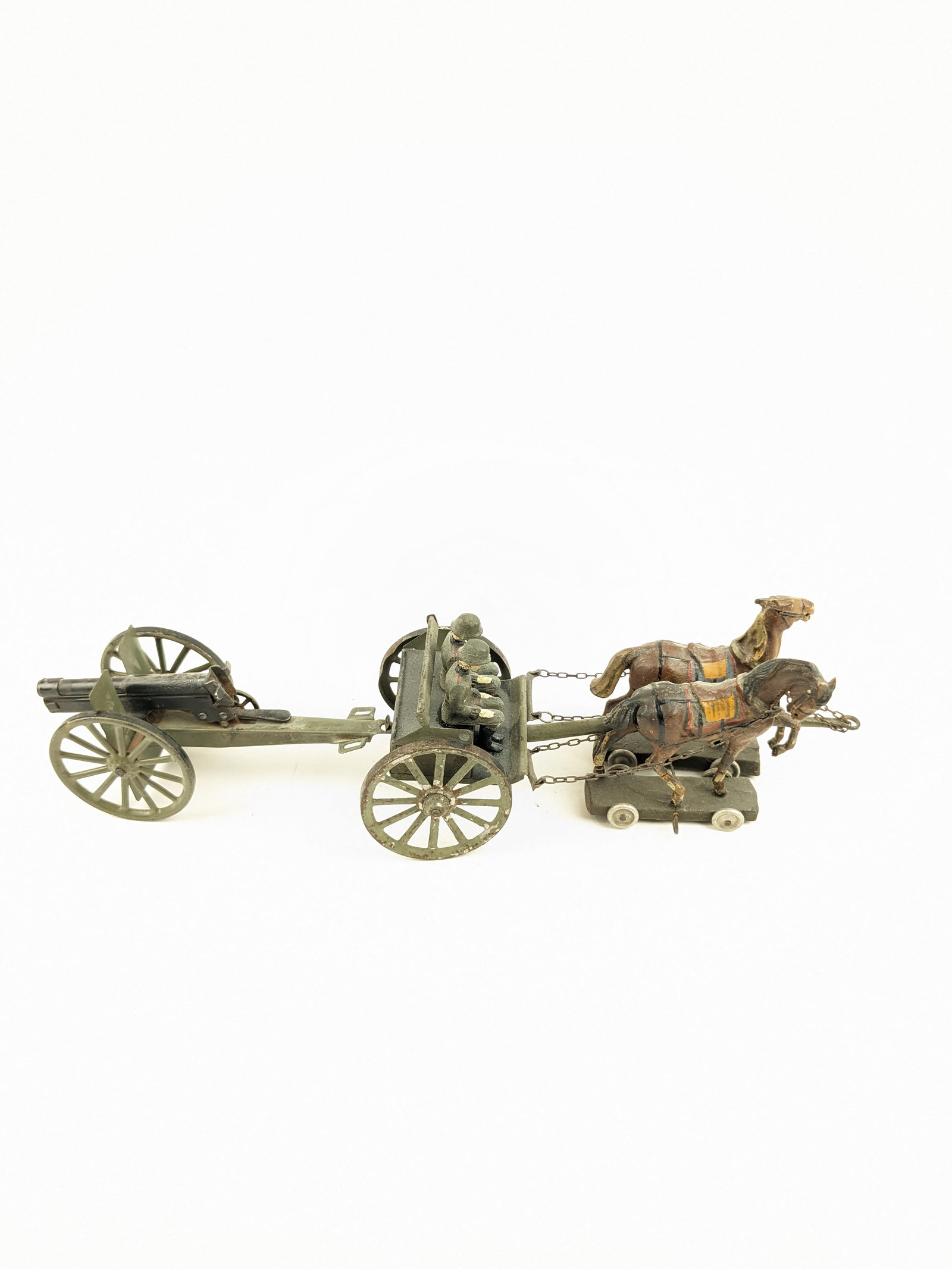 Lineol German Gun Team Early 4x16 Inches: 5 Pieces Condition Good Unboxed