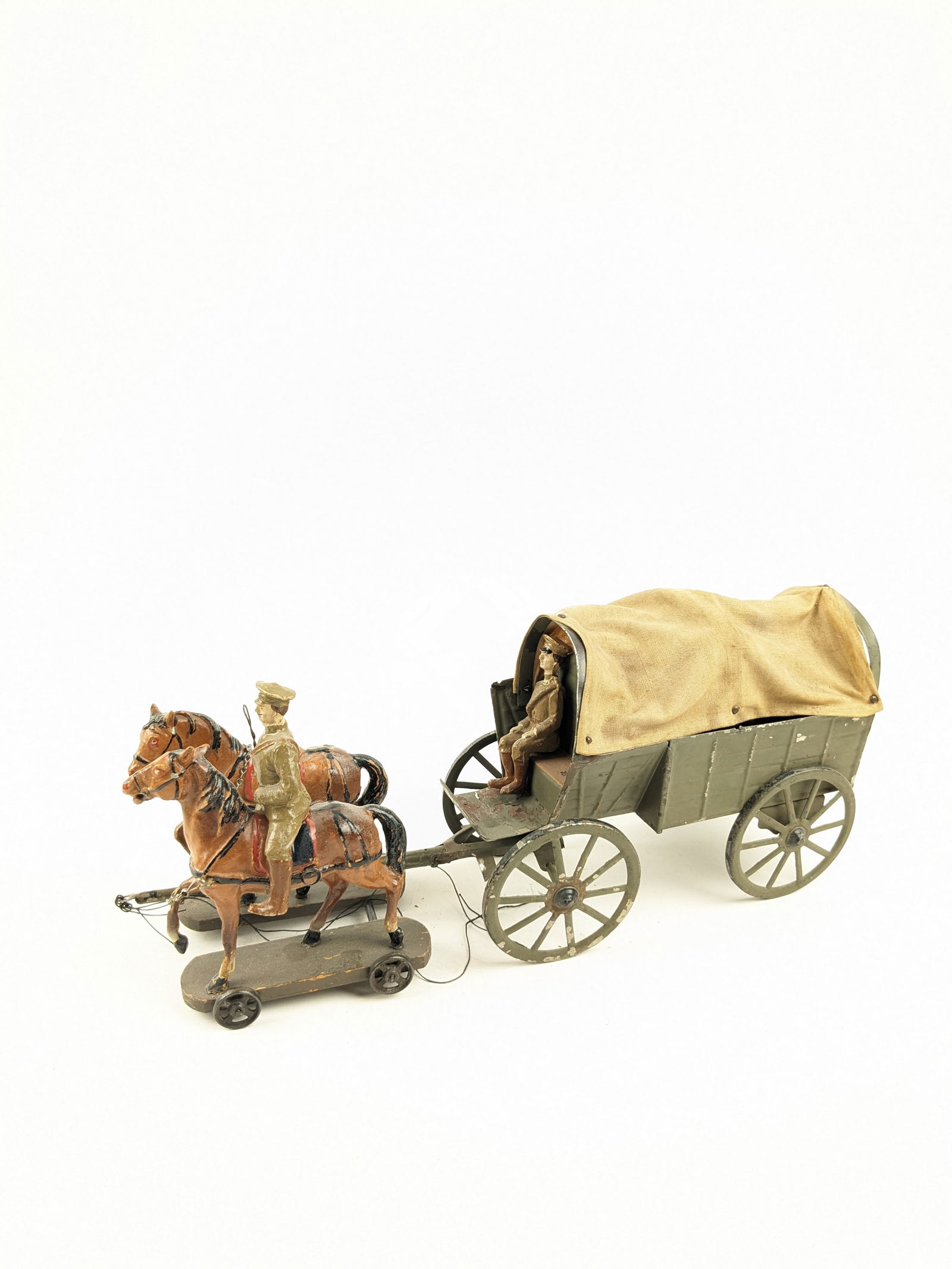 Elastolin British Peak Cap Wagon WWI 4x14 Inches (1 of 1)