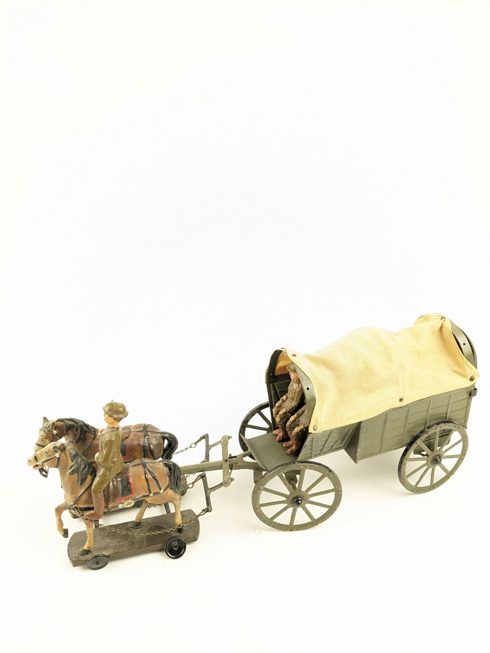 Elastolin U.S. WWI Steel Helmet Covered Wagon 4x15 (1 of 1)