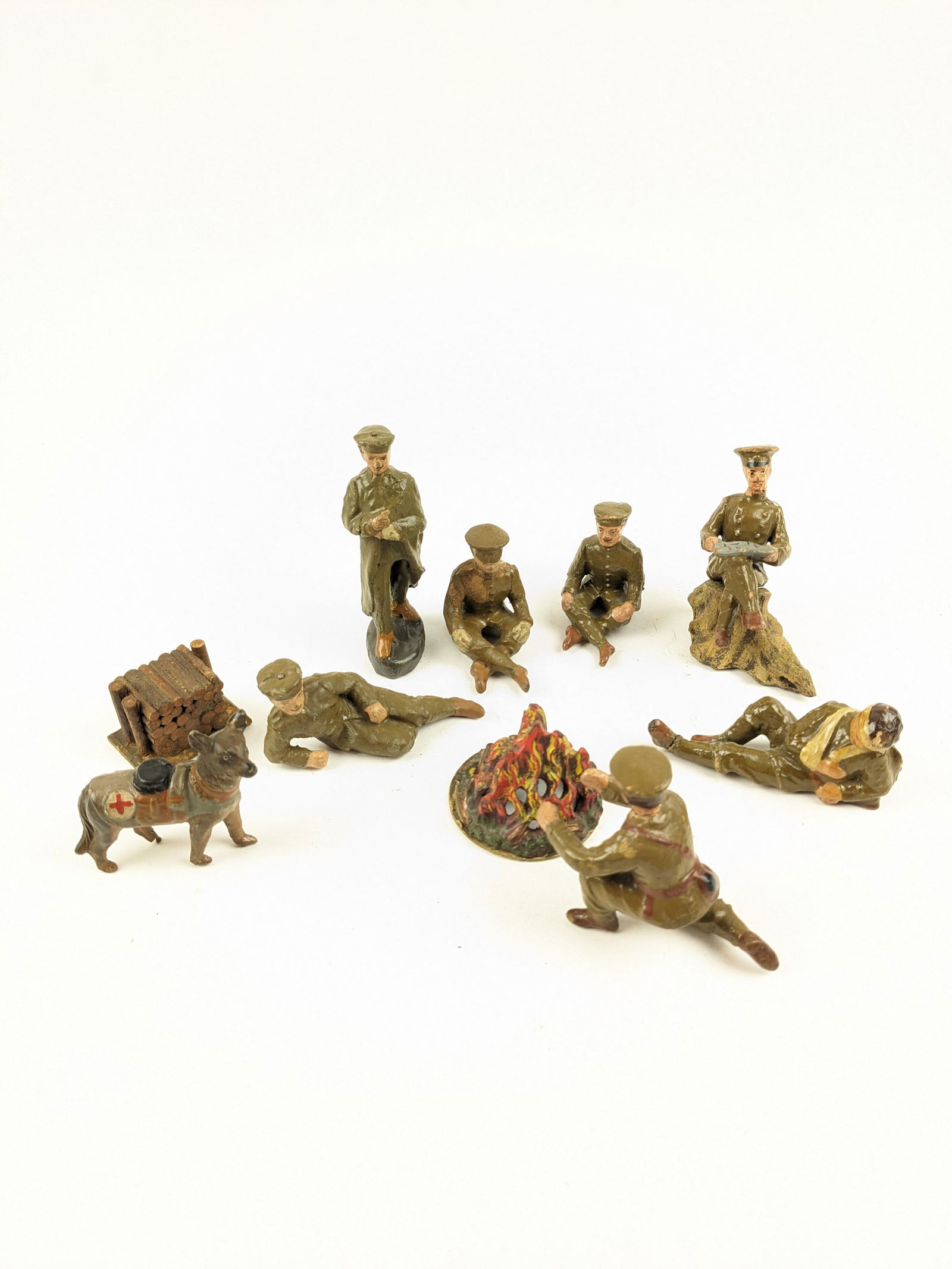 Elastolin WWI Camp Fire Scene 9 cm (1 of 1)