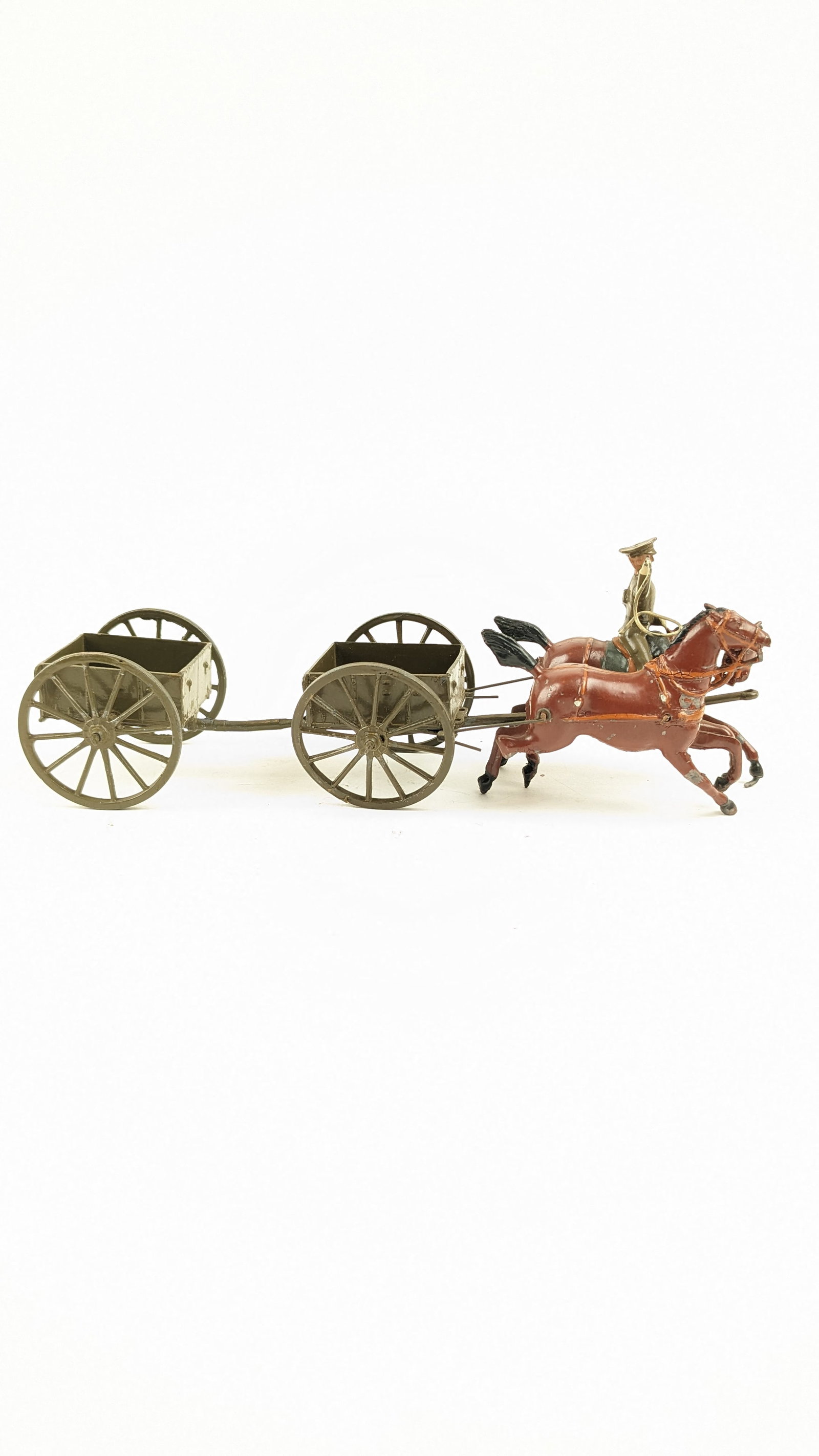 Britains #1330 Royal Egineer General Service Wagon: 4 Pieces Condition Good (1 Horse Leg Bent And 1 Leg Broken) Unboxed