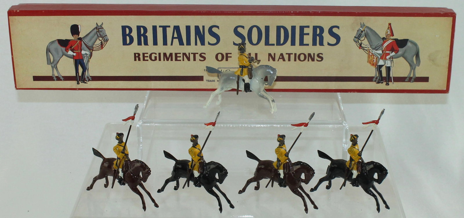 Britains Set 47 Skinner's Horse: 5 Pieces. Condition Excellent. Untied in Box. Box Very Good.