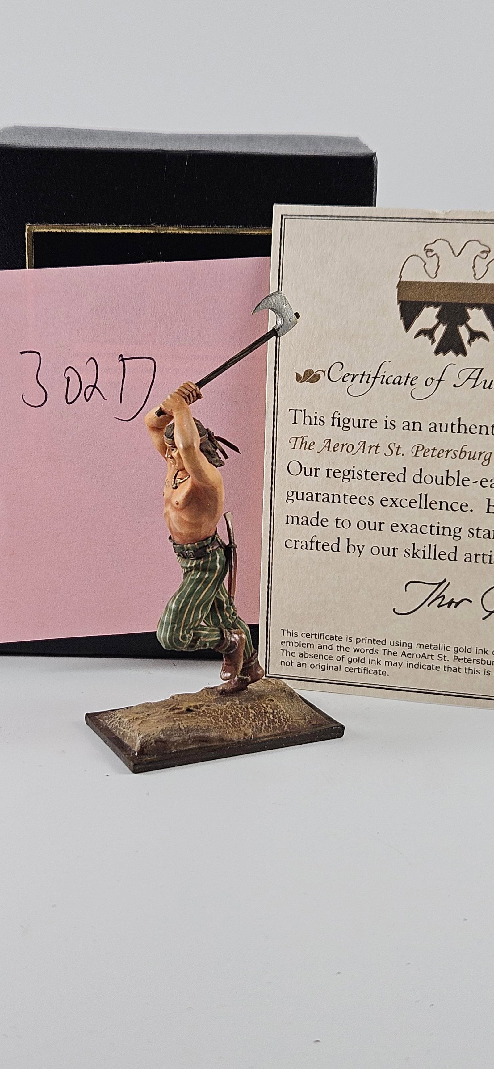 AeroArt St. Petersburg Celt Charging with Axe: AeroArt Military Miniatures - The St. Petersburg Collection #302D- Celt Charging with Axe, special Dealer Only figure. Excellent, Boxed. 1 piece