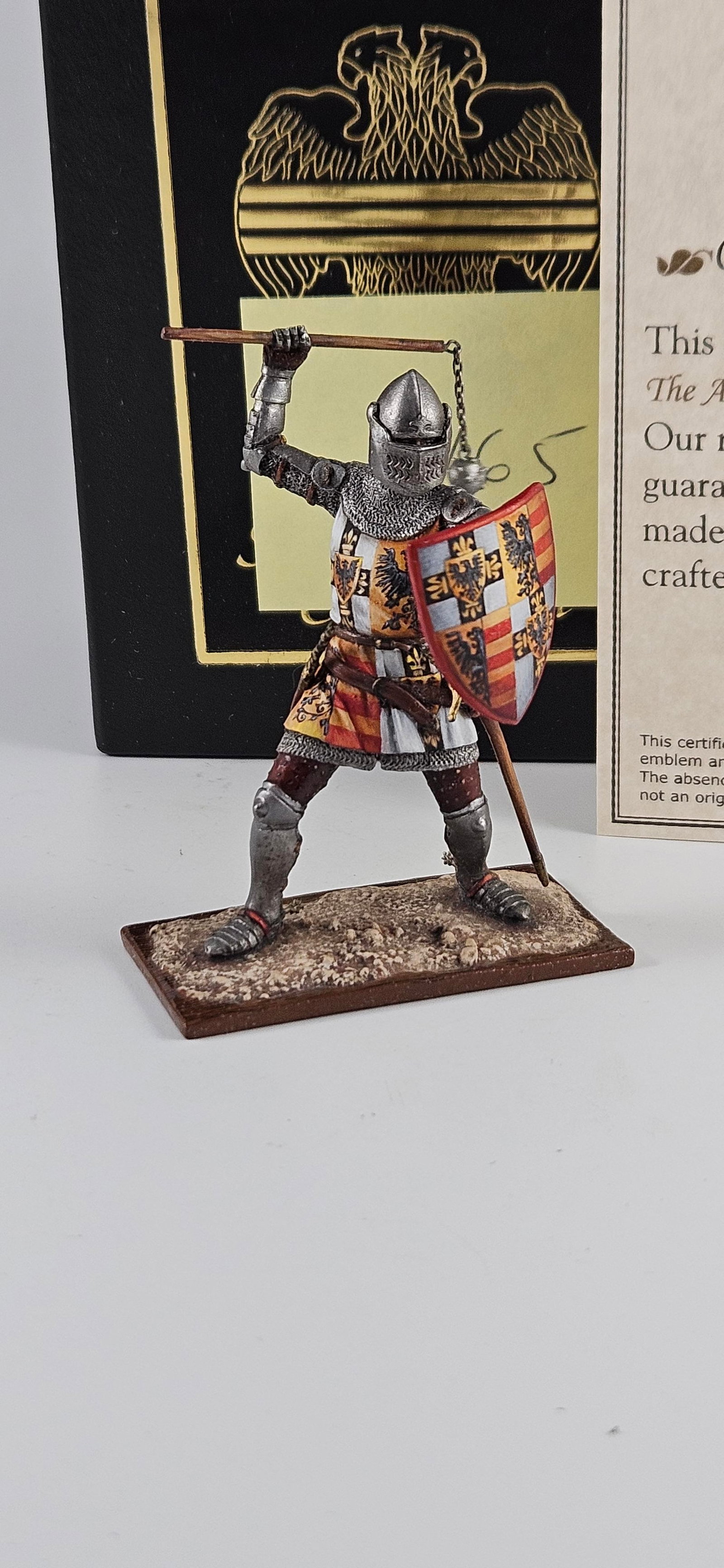 AeroArt St. Petersburg Nevskaya 14th Century Knigh: AeroArt Military Miniatures - Nevskaya Studio Tatyana Gepchenko, simply the best! - #5165 - 14th Century Knight with Mace. VERY RARE. Excellent Boxed, 3 pieces.