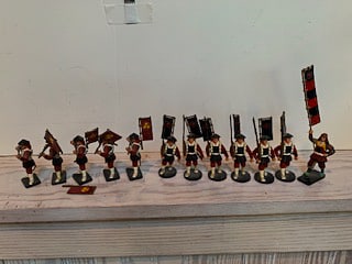 Samurai Regiment with Flag Bearer: Samurai Regiment with Flag Bearer - 1 Loose Flag - 12 pcs - Good Condition - No Box