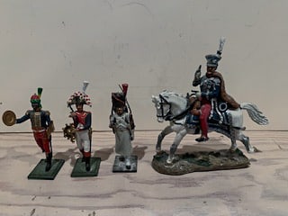ART 1 Napoleonics: ART 1 - Napoleonics - 3 Foot & 1 Mounted Officer - Excellent Condition - No Box.