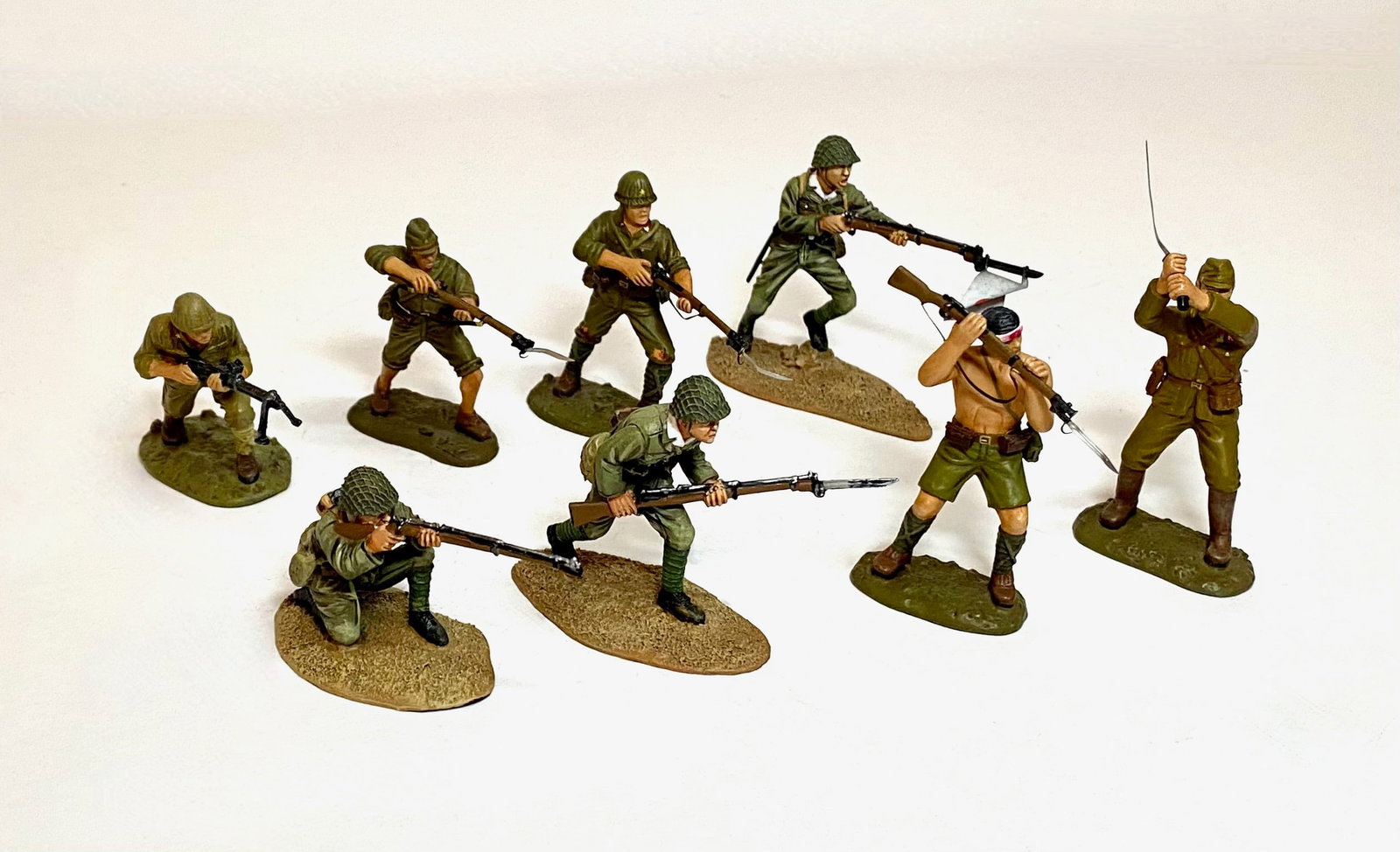 Figarti WW2 Japanese Infantry: 8 pieces. Near mint to excellent condition. Unboxed.