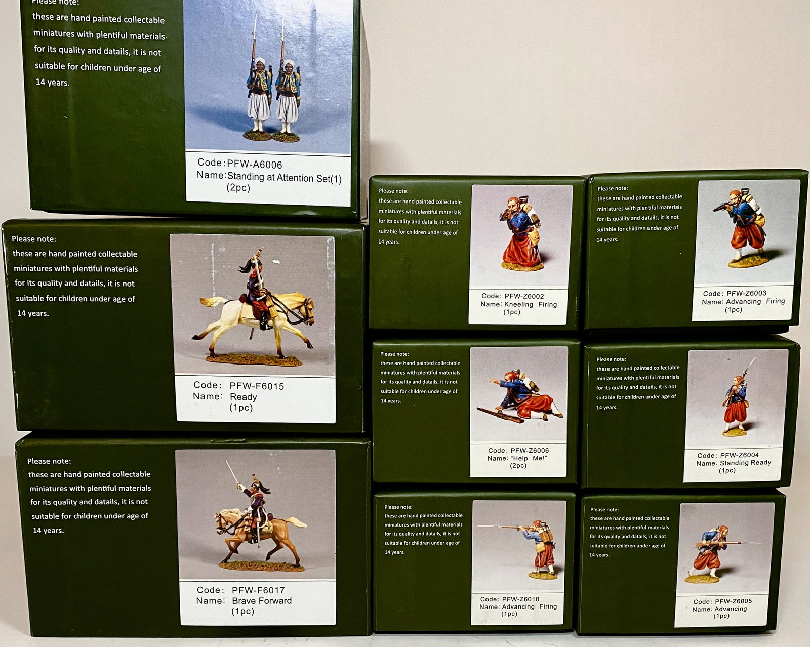 Team Miniatures Franco Prussian War Figures: LARGE LOT! 10 pieces. Mint condition. Boxes excellent.