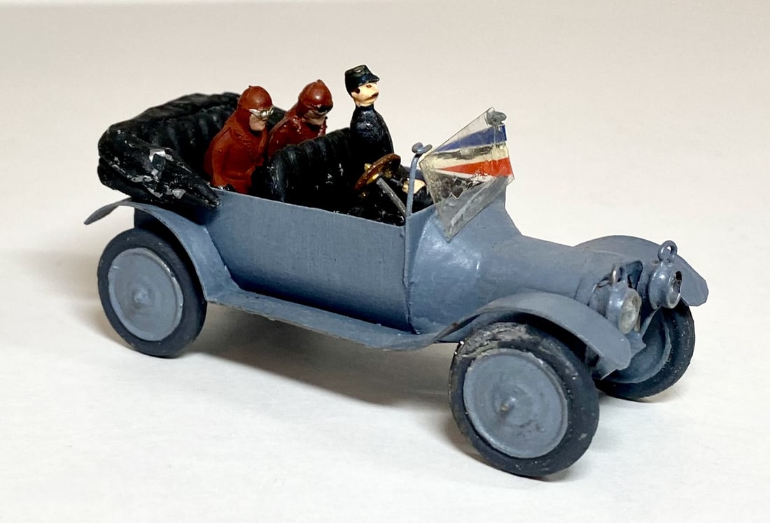 Mignot WWI French Auto With Pilots in Back: Excellent condition (missing driver). Unboxed.