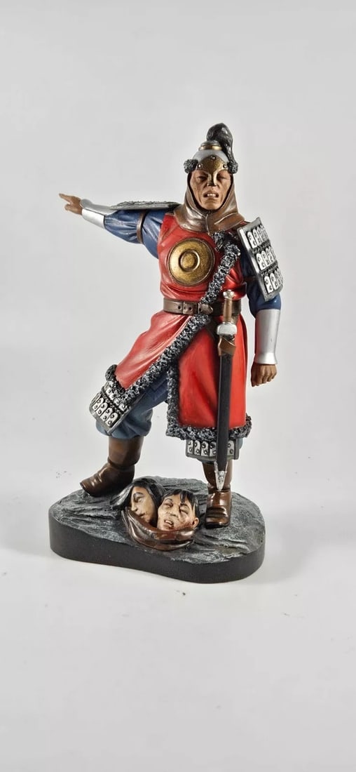Mongol Genghis Khan Connoisseur Verlinden: Verlinden Miniatures - long retired models. Professionally connoisseur finished 120mm Mongol Leader Genghis Khan. Painted by Bruce Horton. Excellent condition unboxed.