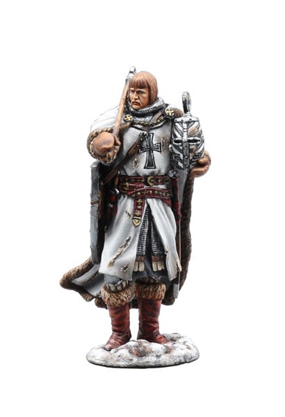 First Legion Battle Lake Peipus Knight CRU120: First Legion Toy Soldiers. Very high quality figures. Retail was over $100. These are limited and long retired. Set CRU120 - Teutonic Knight with Ax - Battle of Lake Peipus series. Very hard to find o