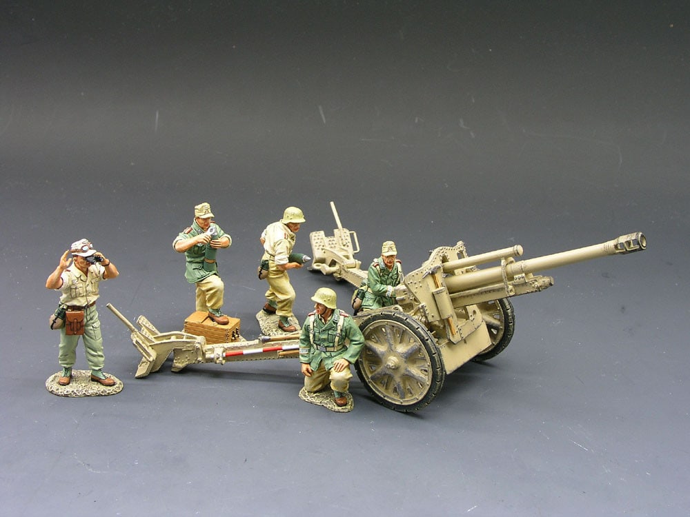King & Country AK027 10.5 CM Field Gun: 6 Pieces. Condition Excellent. Box Excellent.