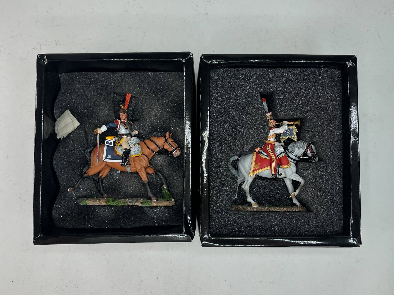 King & Country NA117 Charging Sword Upward and: NA162 Dutch Lancer Bugler. 2 Pieces. Condition Excellent. Boxes Very Good.