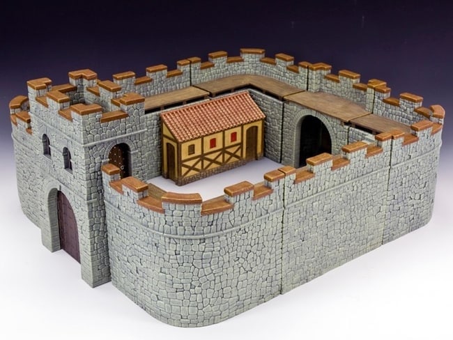 King & Country #RF007(G) Roman Fort (Graystone): "Magnificent. Retired Set. The Complete Fort includes : RF001 Roman Fort Front Gate Tower 1pc, RF002 Roman Fort Rear Gate Section 1pc, RF003 Roman Fort Straight Wall Section 2pcs, RF004 Roman Fort Cor