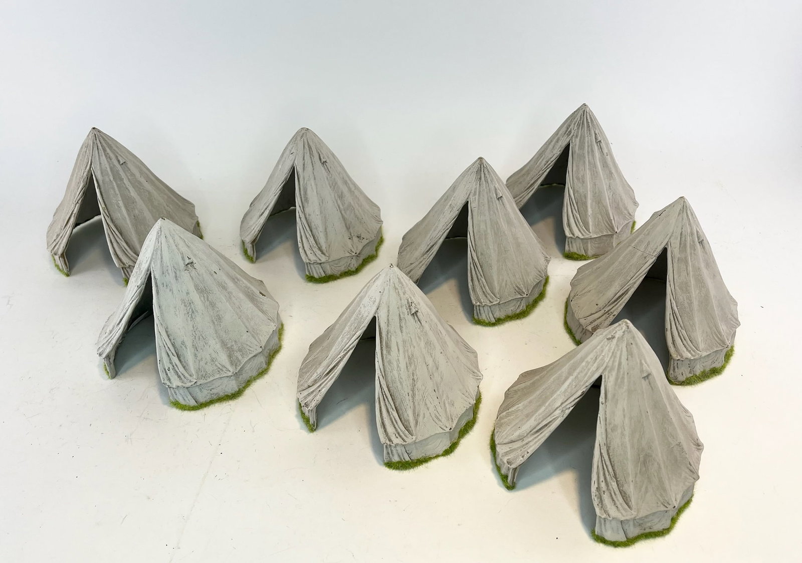 Bell Tent Assortment: Sierra Toy Soldiers? Approximately 5x5x5 inches. 8 Pieces. Condition Very Good. No Box.